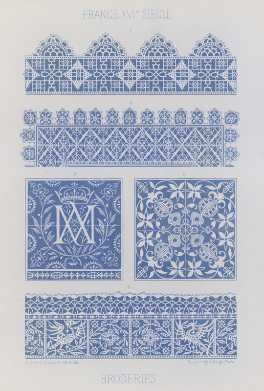 Výšivky (chromolit) od French School
