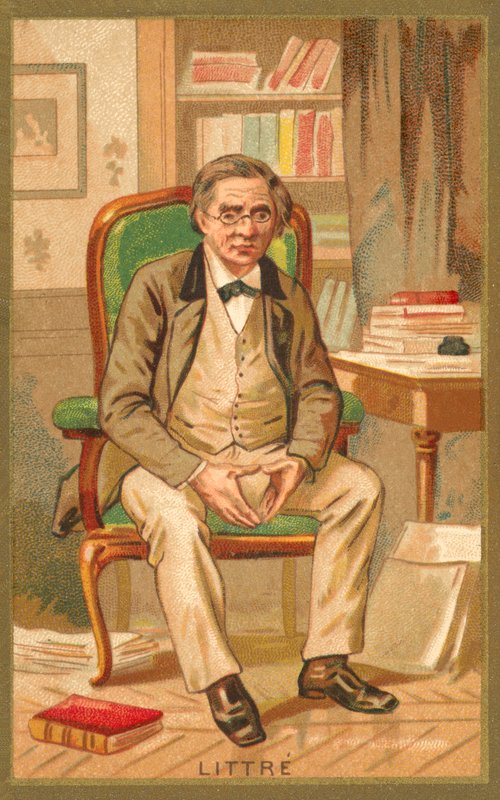 Emile Littre , francouzský lexikograf a filozof (chromolitho) od French School