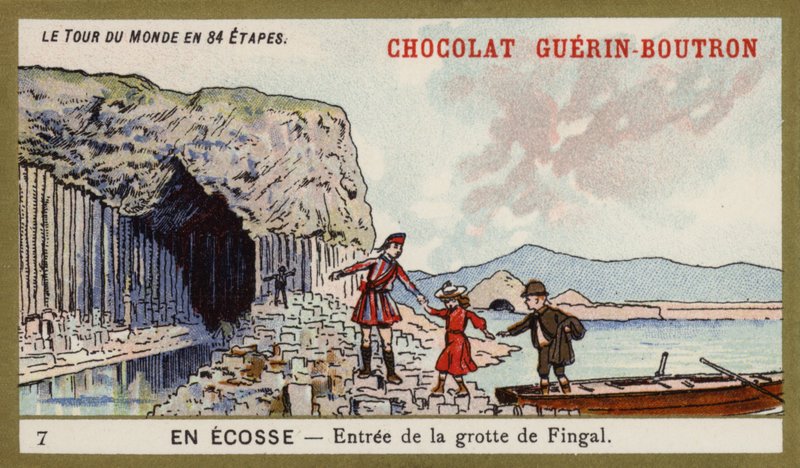 Vstup do Fingalovy jeskyně; Skotsko (chromolitho) od French School