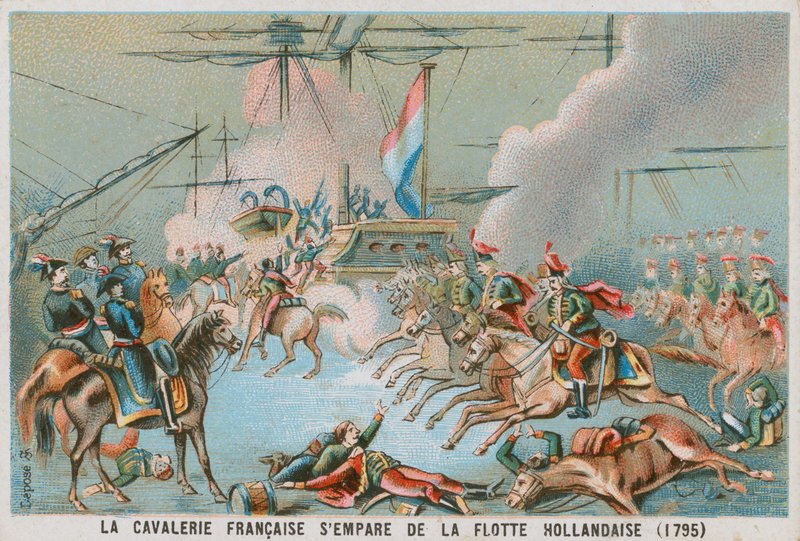 Francouzská jízda zachycující holandskou flotilu, 1795 od French School