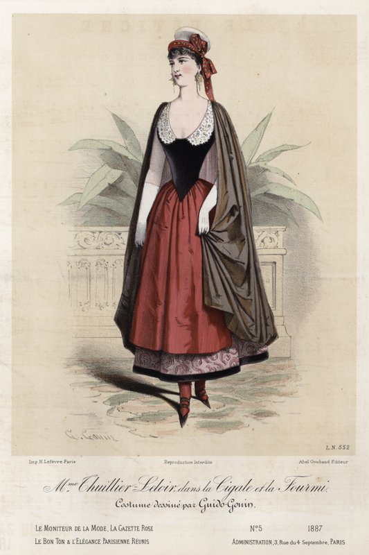 Francouzská módní deska, konec 19. století od French School