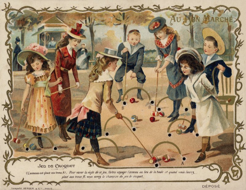 Hra kroket (chromolitho) od French School