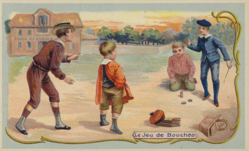 Hra na quoits (chromolitho) od French School