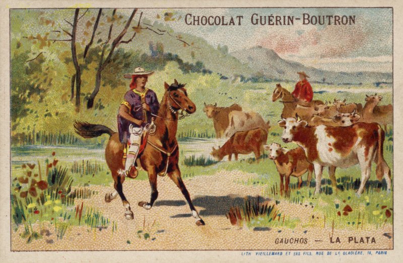 Gauchos, Argentina (chromolitho) od French School