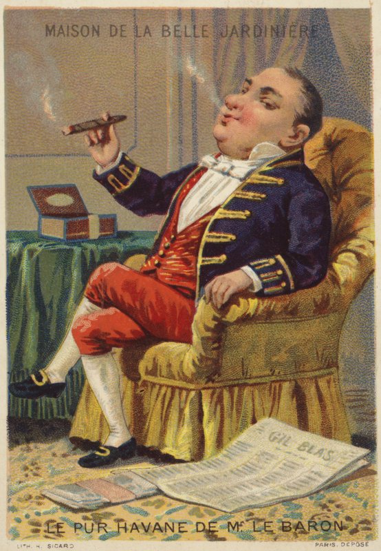 Gentleman Smoking Cigar od French School