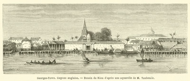 Georges-Town, Britská Guyana (rytina) od French School
