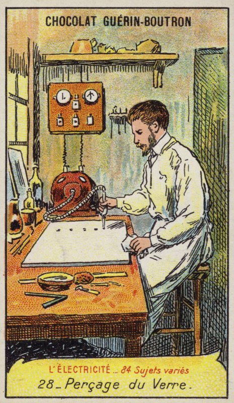 Vrtání skla (chromolitho) od French School