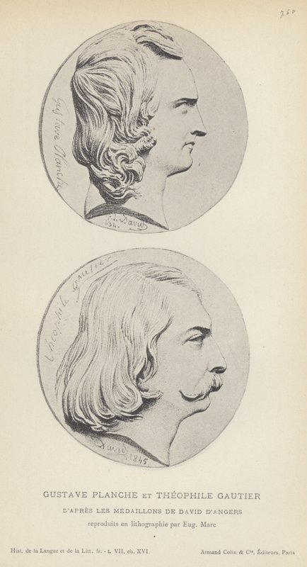 Gustave Planche a Theophile Gautier (litho) od French School