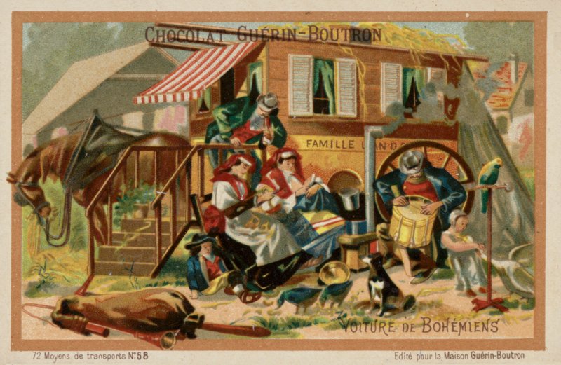 Cikánský karavan (chromolitho) od French School