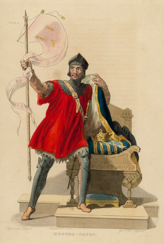 Hugues-Capet (barevná rytina) od French School