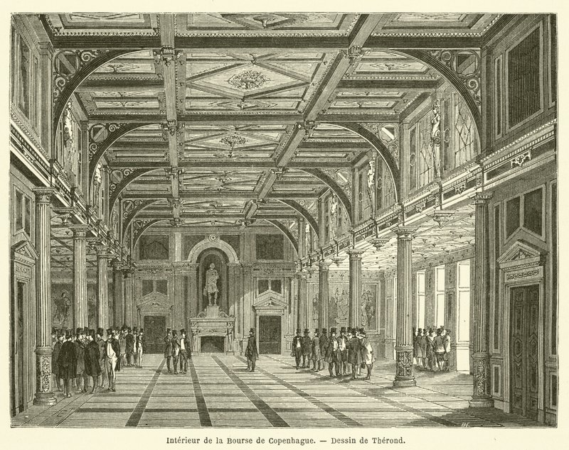 Interieur de la Bourse de Copenhague od French School