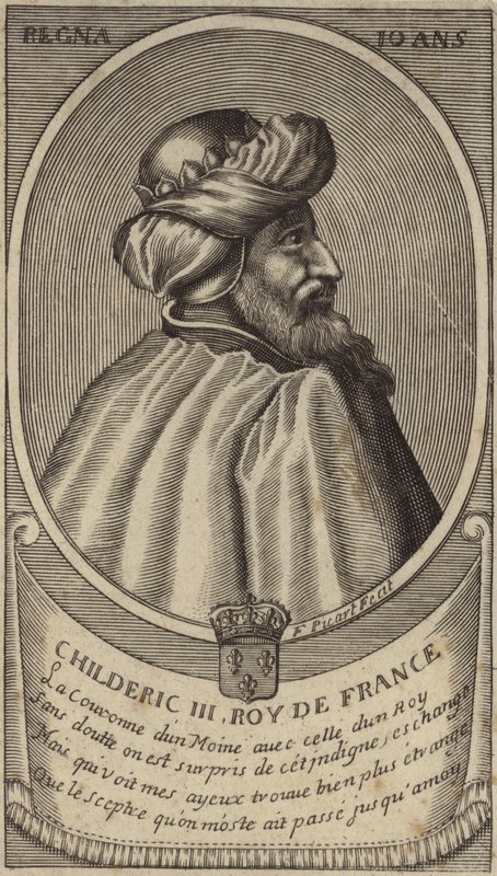 Frankský král Childeric III od French School