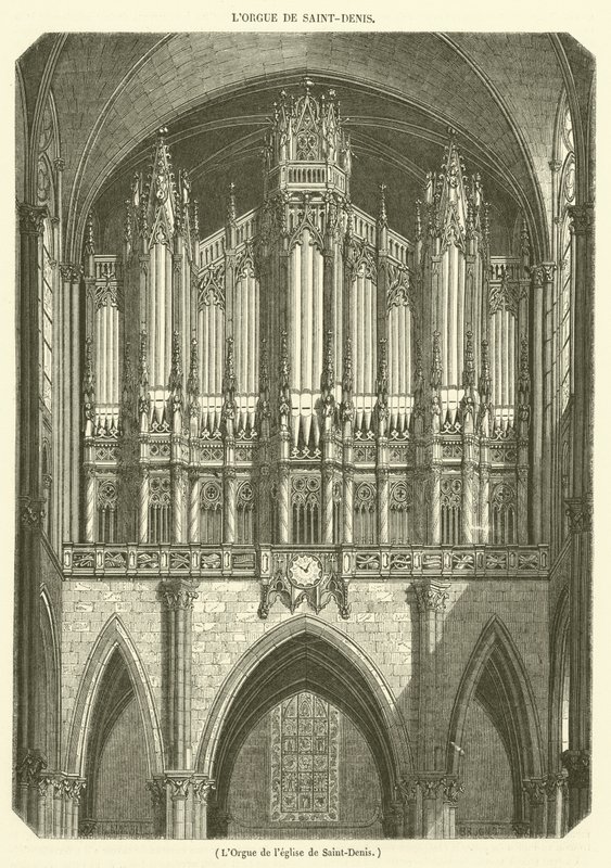 Varhany kostela Saint-Denis (rytina) od French School