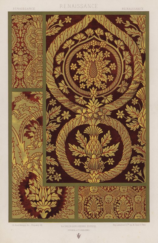 Ornament of Fabrics: Renaissance (barva lito) od French School