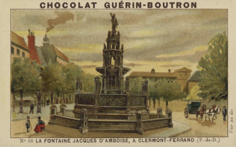 Fontána Jacques dAmboise v Clermont-Ferrand, Puy-de-Dome od French School