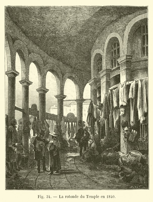 Rotunda chrámu v roce 1840 od French School