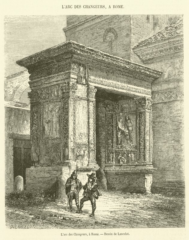The Arch of the Changers, v Římě (rytina) od French School