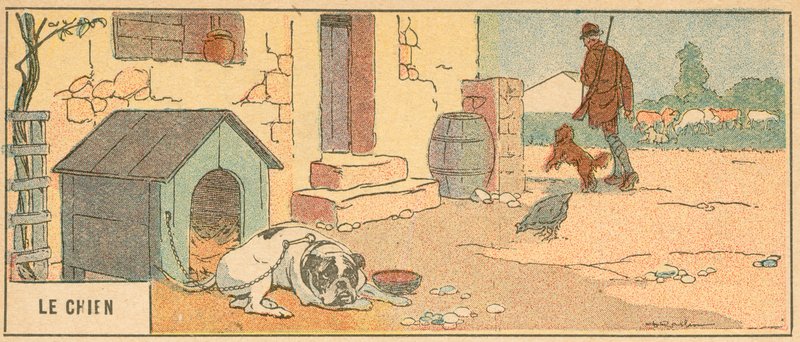 Le Chien (barevná litografie) od French School
