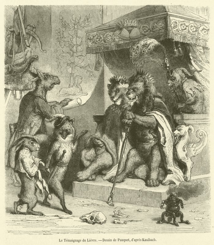The Testimony of Hare (rytina) od French School