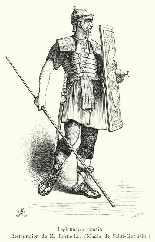 Legionnaire romain (rytina) od French School