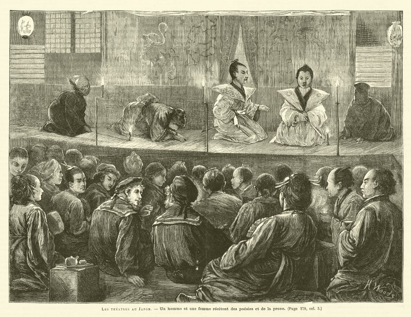 Divadla v Japonsku (rytina) od French School