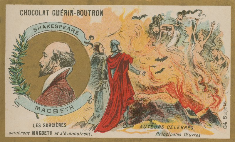 Macbeth, obchodní karta Chocolat Guerin-Boutron od French School