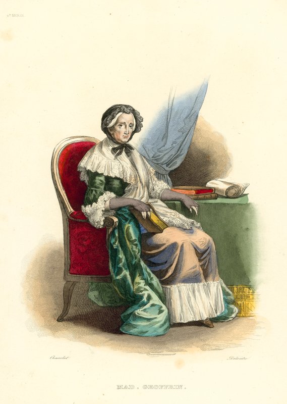 Madame Geoffrin (barevná rytina) od French School