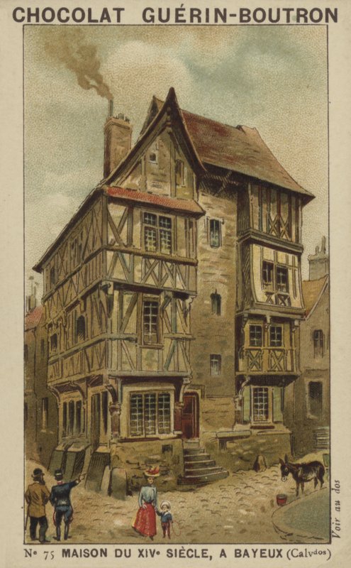 Dům ze 14. století, v Bayeux, Calvados od French School