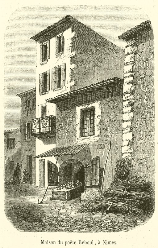 Dům básníka Reboula, v Nimes (rytina) od French School