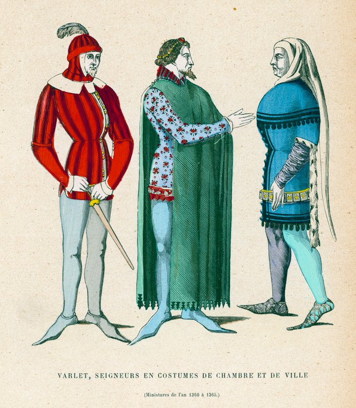 Mužské kostýmy, 1360-1365 od French School