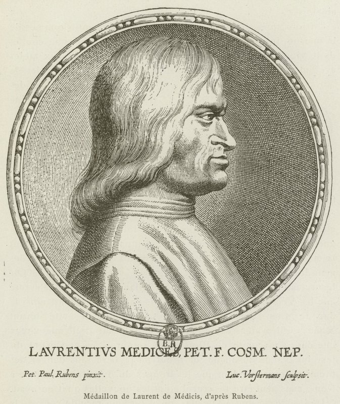 Medaillon de Laurent de Medici (rytina) od French School