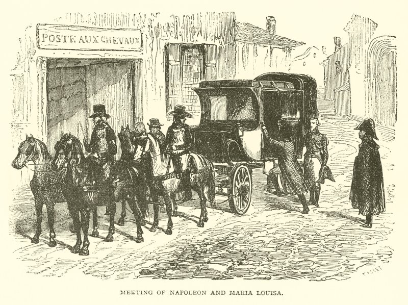 Setkání Napoleona a Marie Louisy (rytina) od French School