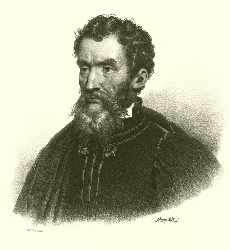 Michelangelo, portrét (rytina) od French School