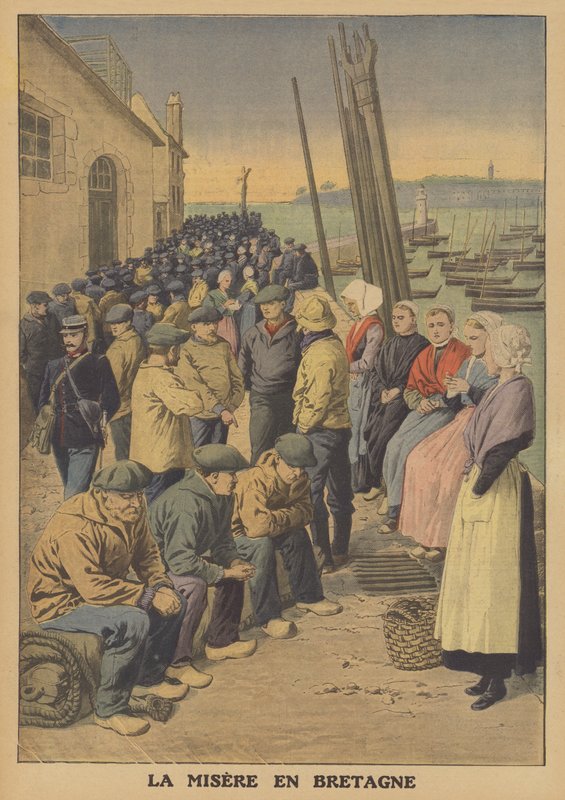 Misery in Bretany (color litho) od French School
