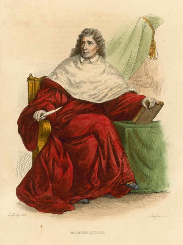 Montesquieu (barevná rytina) od French School