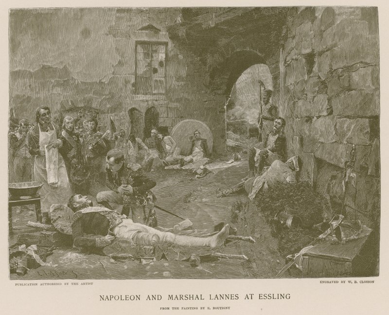 Napoleon a maršál Lannes v Esslingu od French School