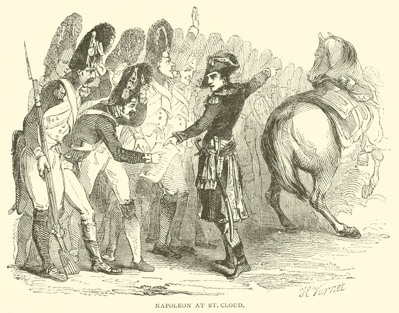 Napoleon v St Cloud (rytina) od French School