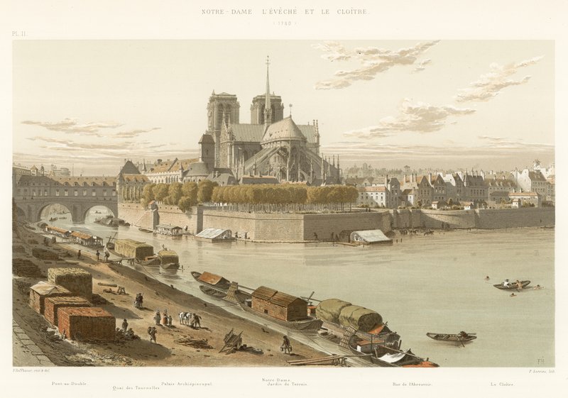 Notre-Dame lEveche a klášter, 1750 od French School