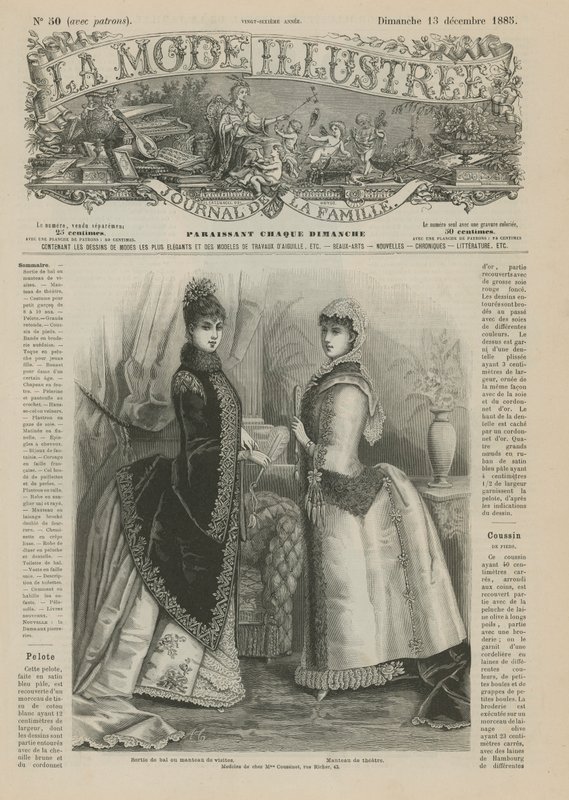Stránka z La Mode Illustree, 1885 od French School