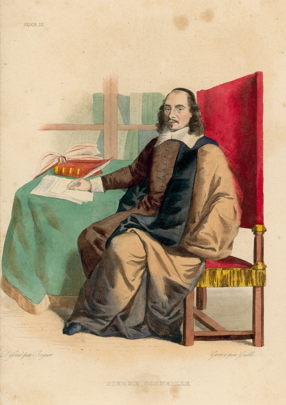Pierre Corneille (barevná rytina) od French School