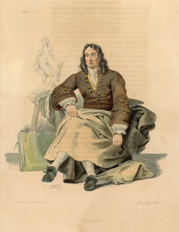 Pierre Puget (barevná rytina) od French School