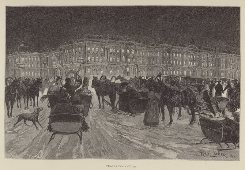 Winter Palace Square (rytina) od French School