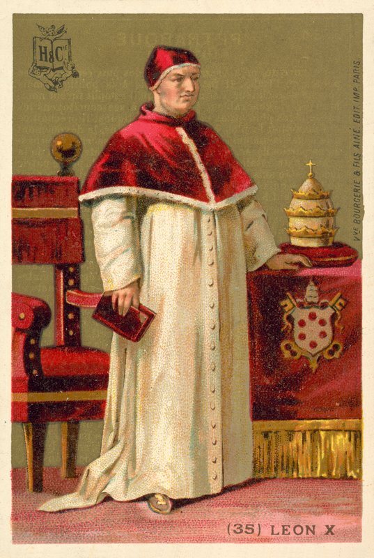 Papež Leo X (chromolitho) od French School