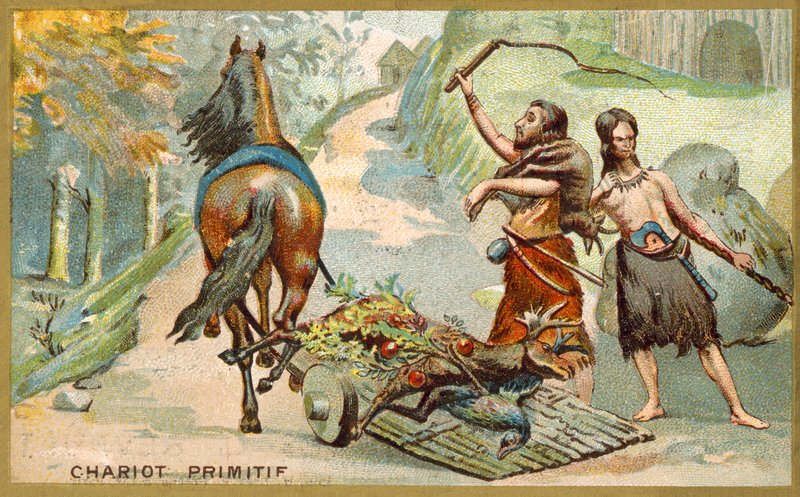 Primitivní vůz (chromolitho) od French School
