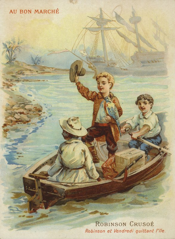 Robinson Crusoe ve veslici od French School