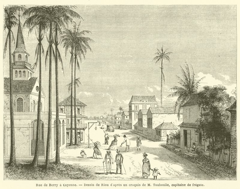 Rue de Berry a Cayenne (rytina) od French School