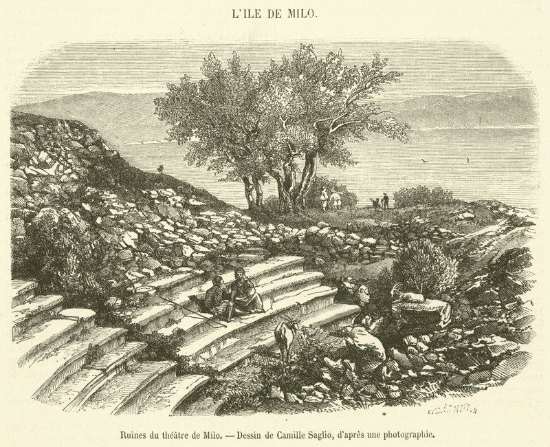 Ruiny divadla Milo (rytina) od French School