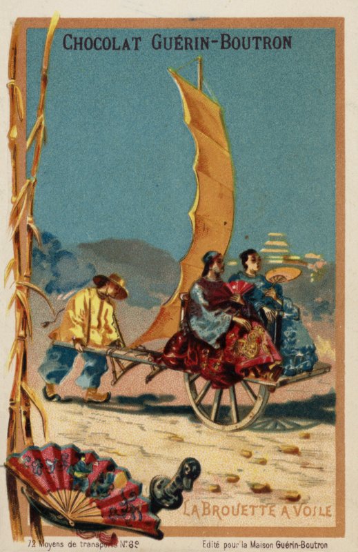 Trakař poháněný plachtou (chromolitho) od French School