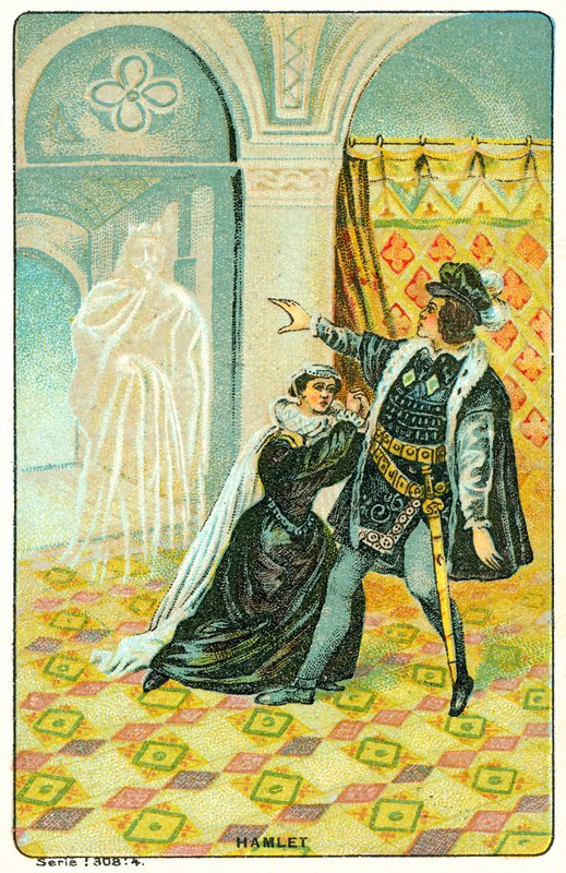 Scéna ze Shakespearova Hamleta (chromolitho) od French School