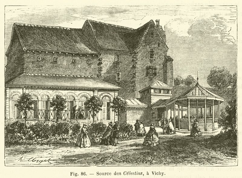 Source des Celestins, a Vichy (rytina) od French School
